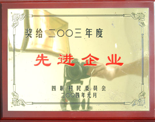先进企业证书2