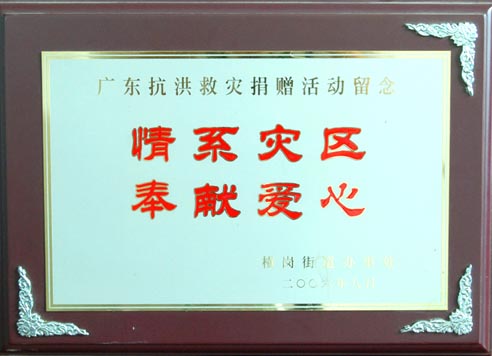 广东抗洪救灾捐赠活动留念